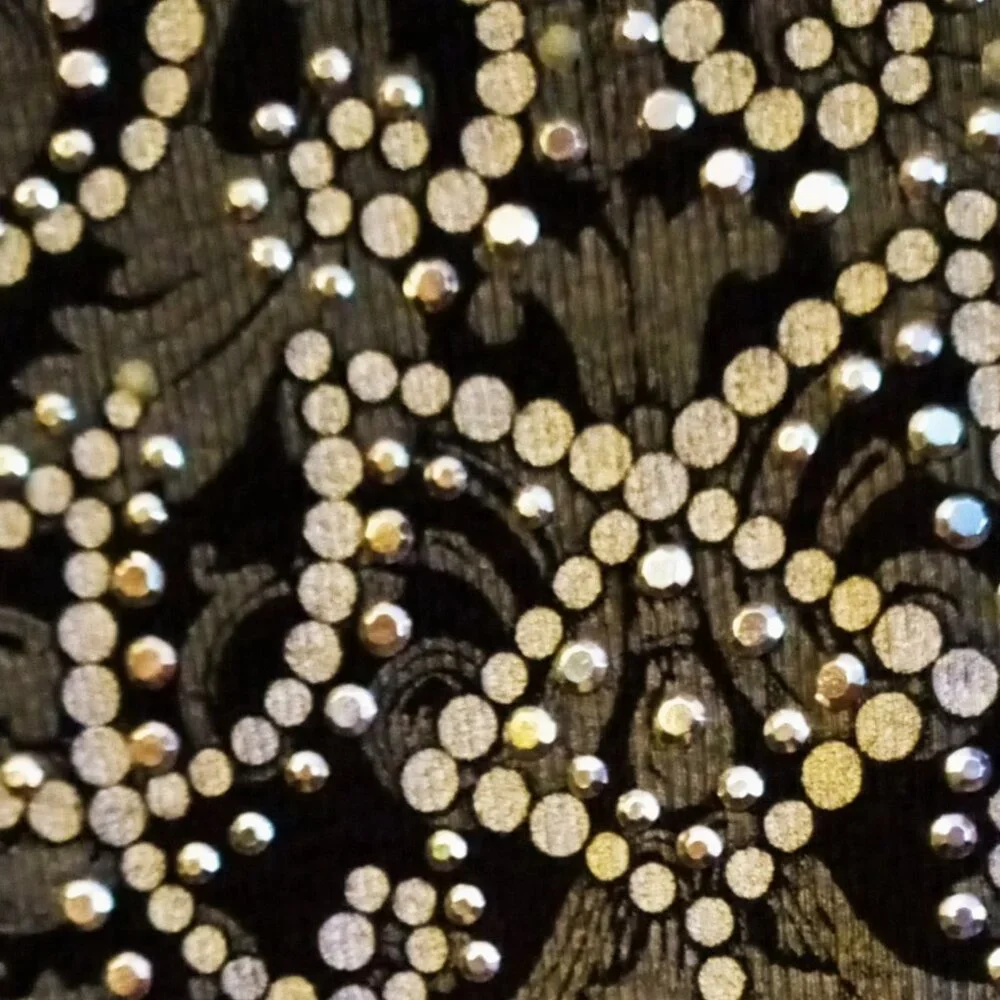 Vintage Y2K Maurices Graphic Flourish Rhinestone Black Long Sleeve Tee Women's L - Picture 7 of 16